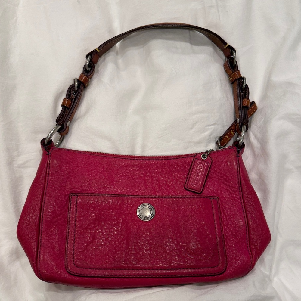 Coach Fuchsia Leather Shoulder Bag